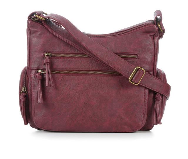 Bueno Of California Large Brea Washed Handbag in Wine color