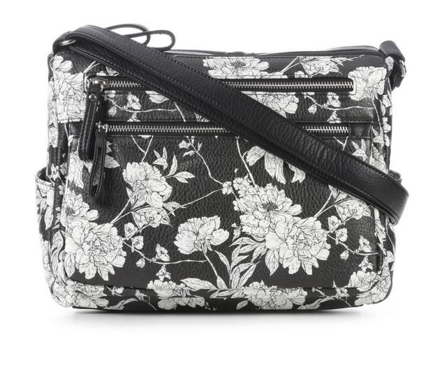 Bueno Of California Print Grainy Washed Handbag in BlkWht Vine color