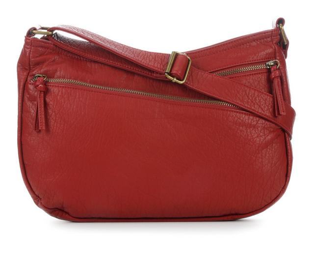 Bueno Of California Vintage Grain Washed Handbag in DK Red color