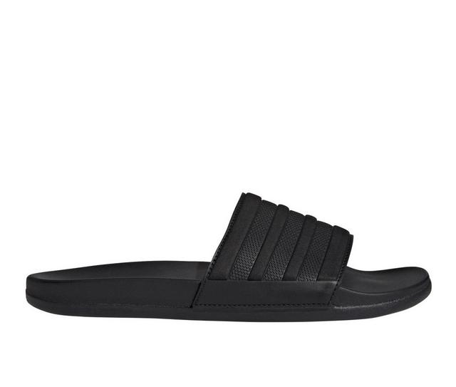 Men's Adidas Adilette Cloudfoam+ Mono Sport Slides in Matte Black color