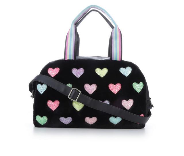 OMG Accessories Heart Medium Duffle Bag in Black color