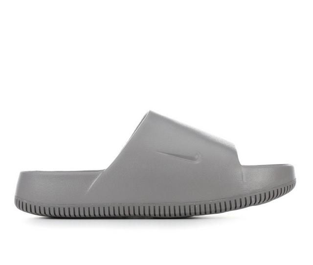 Men's Nike Calm Slide Sport Slides in Flat Pewter color