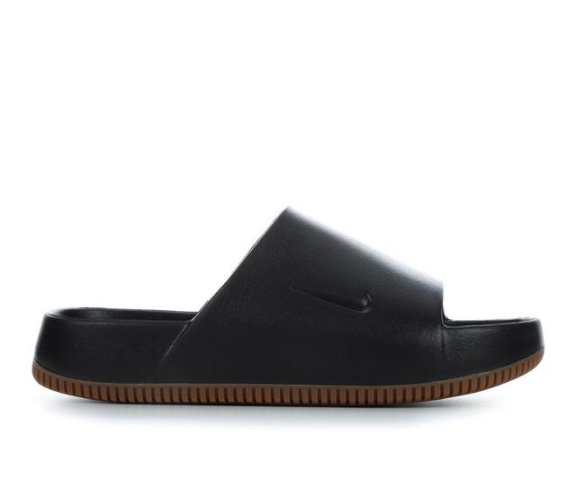 Men's Nike Calm Slide Sport Slides in Black/Black/Gum color