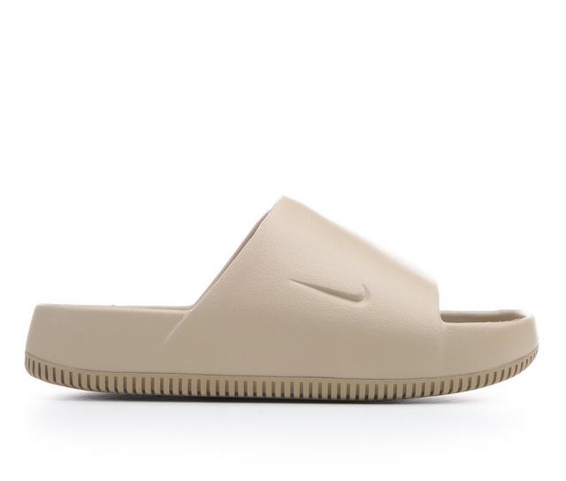 Men's Nike Calm Slide Sport Slides in Khaki/Khaki color