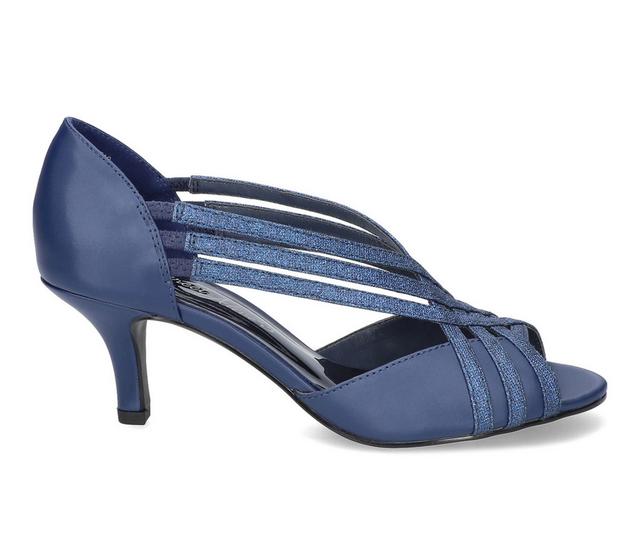Women's Easy Street Oceana Dress Sandals in Navy Satin color