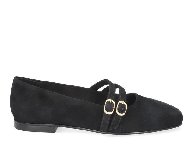 Women's Bella Vita Davenport Mary Jane Flats in BLACK SUEDE color