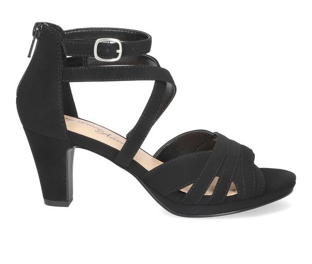 Women's Easy Street Crissa Special Occasion Dress Sandals in Black Lamy color
