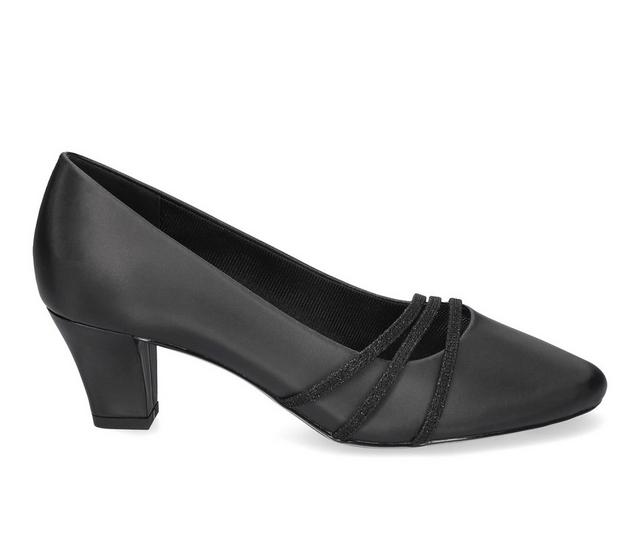 Women's Easy Street Cristiny Pumps in Black Satin color