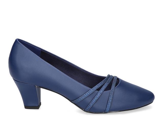 Women's Easy Street Cristiny Pumps in Navy Satin color