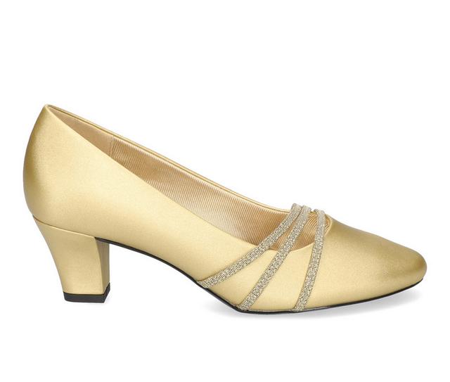 Women's Easy Street Cristiny Pumps in Gold Satin color