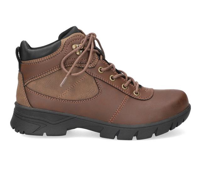 Women's Easy Works by Easy Street Womens Kayla Slip Resistant Work Boots in Brown/Black color