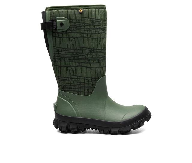 Women's Bogs Footwear Whiteout Cracks Adjustable Calf Winter Boots in Dark Green color