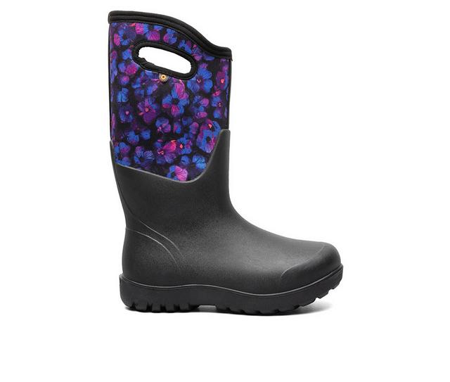 Women's Bogs Footwear Neo Classic Petals Rain Boots in Black Multi color