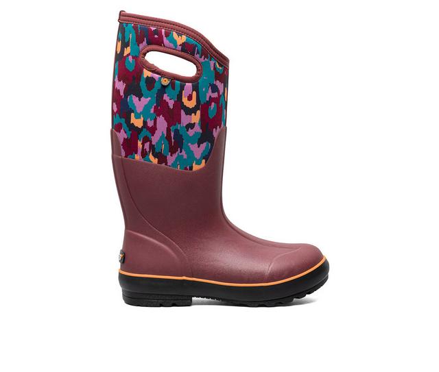 Women's Bogs Footwear Classic II Tall Ikat Rain Boots in Burgundy Multi color