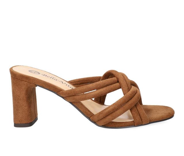 Women's Bella Vita Carmen Dress Sandals in Cognac Suede color