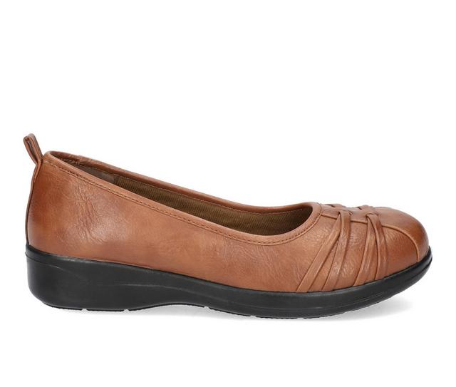 Women's Easy Street Haley Flats in Tobacco color