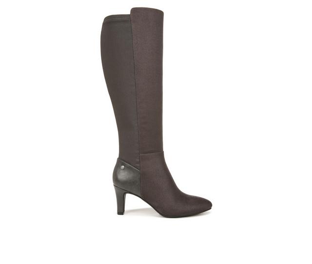 Women's LifeStride Gracie Knee High Heeled Boots in Grey Fabric color