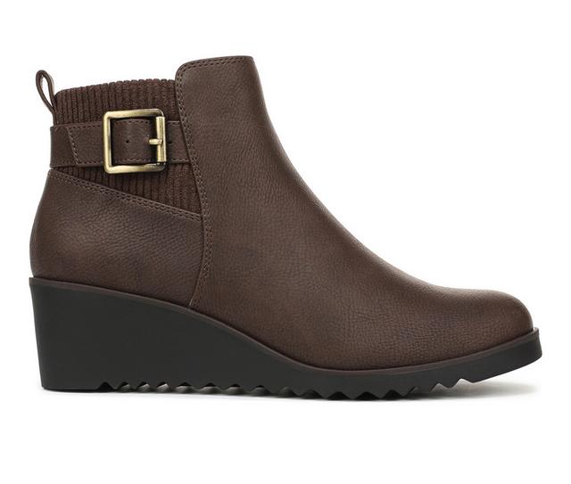 Women's LifeStride Zayne Wedge Booties in Dark Brown color