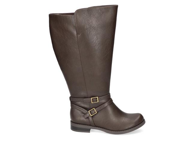 Women's Easy Street Bay Plus Plus (Extra Wide Calf) Knee High Boots in Brown color