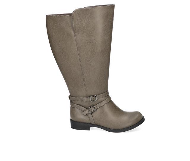 Women's Easy Street Bay Plus Plus (Extra Wide Calf) Knee High Boots in Grey color