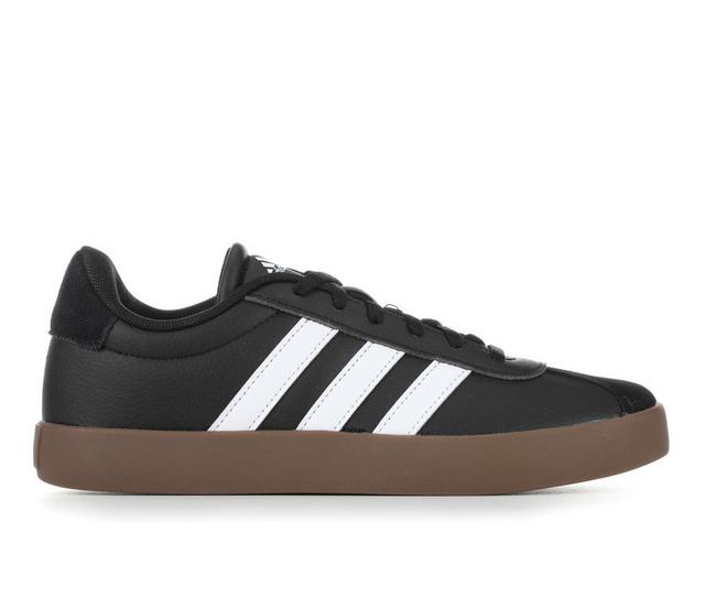 Kids' Adidas Big Kids VL Court 3.0 Sneakers in Blk/Wht/Gum color