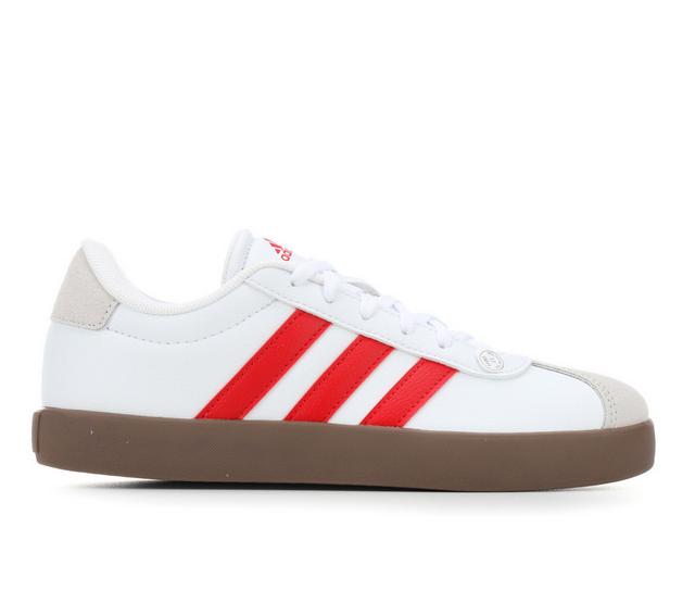 Kids' Adidas Little Kid & Big Kid VL Court 3.0 Sneakers in White/Red/Gum color