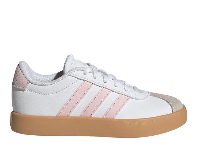 Kids' Adidas Little Kid & Big Kid VL Court 3.0 Sneakers in Wht/ClrPink/Gum color