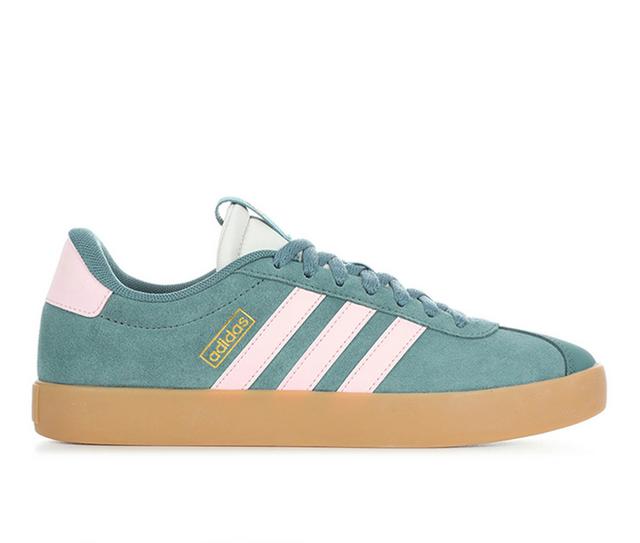 Women's Adidas VL Court 3.0 Sneakers in Teal/Pink/Gum color