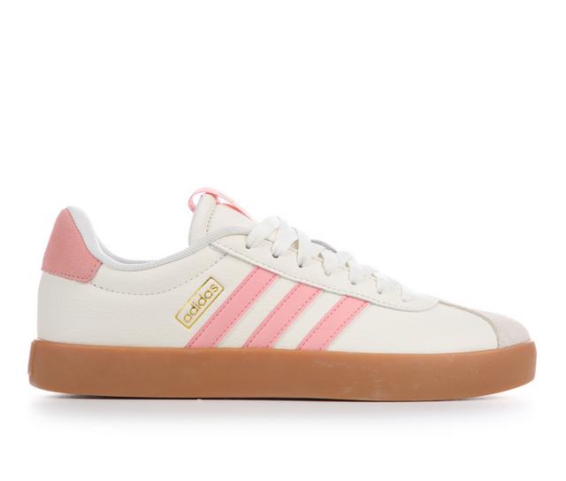 Women's Adidas VL Court 3.0 Sneakers in Cream/Pnk/Gum color