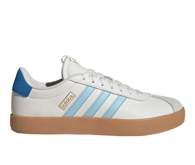 Women's Adidas VL Court 3.0 Sneakers in White/Ice Blue color