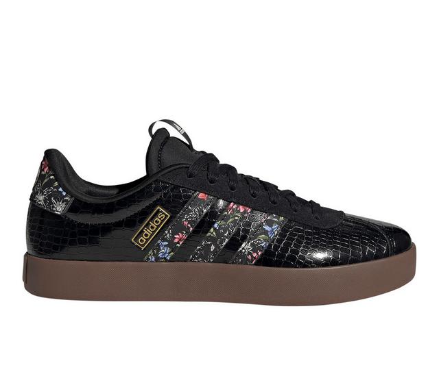 Women's Adidas VL Court 3.0 Sneakers in Blk/Floral/Gum color