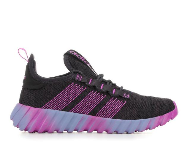 Girls' Adidas Little Kid & Big Kid Kaptir Flow Running Shoes in Blk/Prpl/Blu color