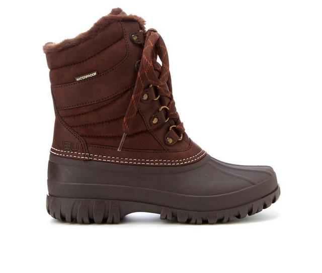 Women's JBU Casey Waterproof Winter Boots in Brown color