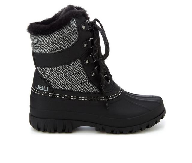 Women's JBU Casey Waterproof Winter Boots in Black color