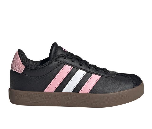 Girls' Adidas Big Kid VL Court 3.0 Sneakers in Blk/Pink/Gum color