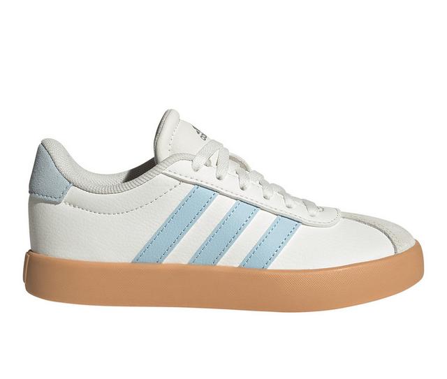 Girls' Adidas Little Kid VL Court 3.0 Sneakers in White/Ice Blue color