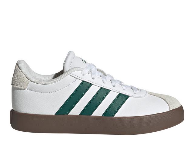 Girls' Adidas Little Kid VL Court 3.0 Sneakers in White/Green/Gum color
