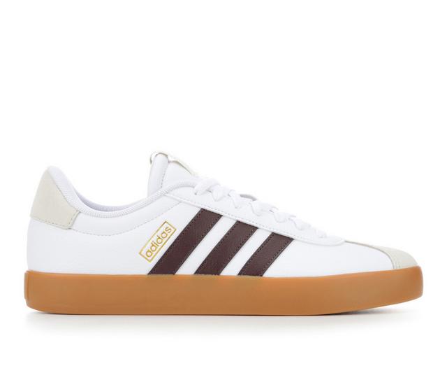 Men's Adidas VL Court 3.0 Sneakers in Wht/Brn/Gum color