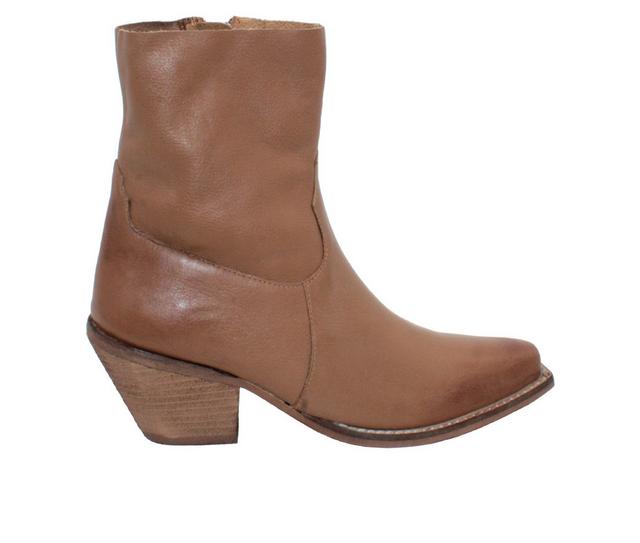 Women's Very Volatile Lariat Heeled Booties in Tan color