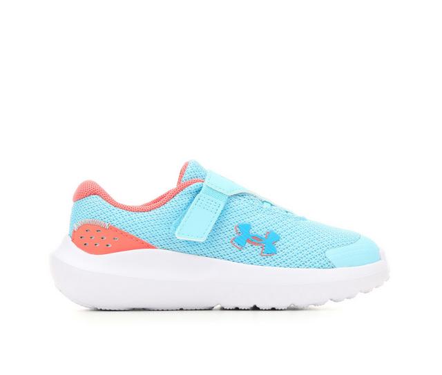 Girls' Under Armour Toddler & Little Kid Surge 4 Sneakers in Blu/Coho/Capri color