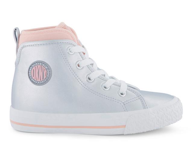 Girls' DKNY Little Kid & Big Kid Hannah Brooke High Top Sneakers in Silver color