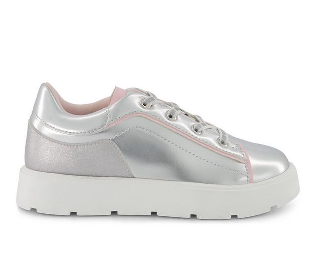 Girls' DKNY Little Kid & Big Kid Brooke Glitter Fashion Sneakers in Silver color
