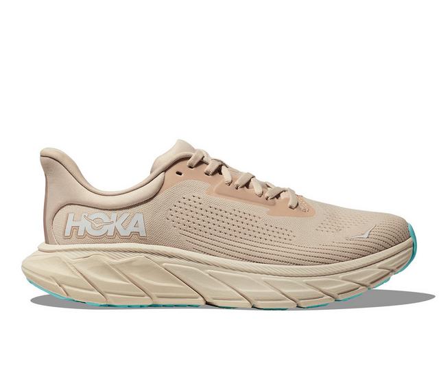 Women's Hoka One One Arahi 7 Running Shoes in Vanilla/Cream color