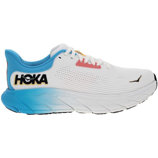 Women's Hoka Arahi 7 Running Shoes in White/Blue color