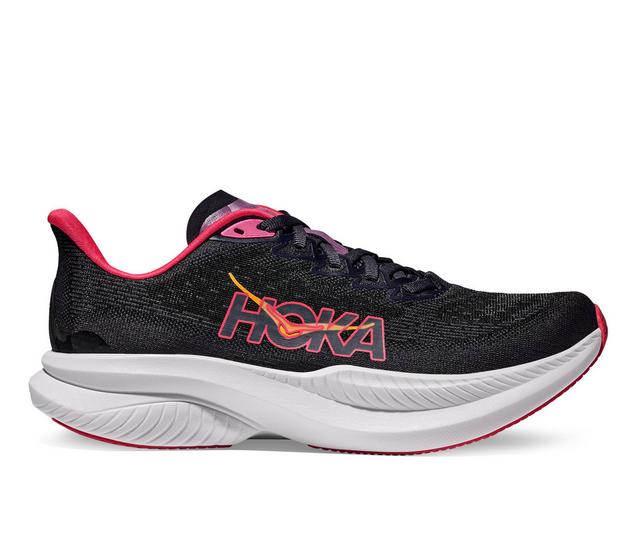 Women's Hoka Mach 6 Running Shoes in Navy/Dusk color