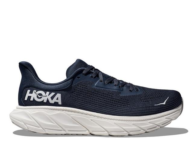 Men's Hoka One One Arahi 7 Running Shoes in Navy/White color