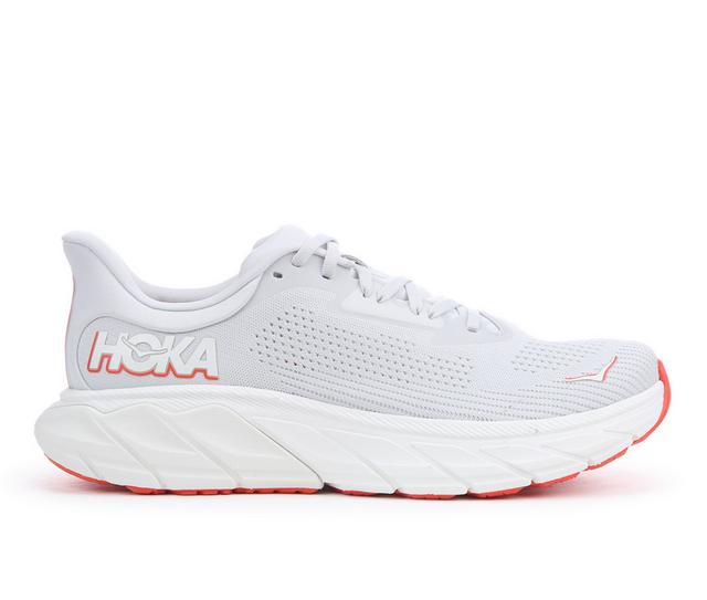 Men's Hoka Arahi 7 Running Shoes in Grey/Red color