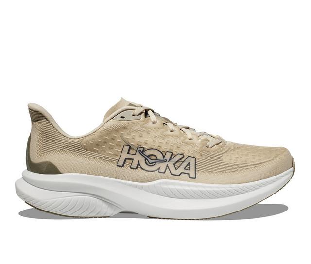 Men's Hoka One One Mach 6 Running Shoes in Oat Milk/Barley color