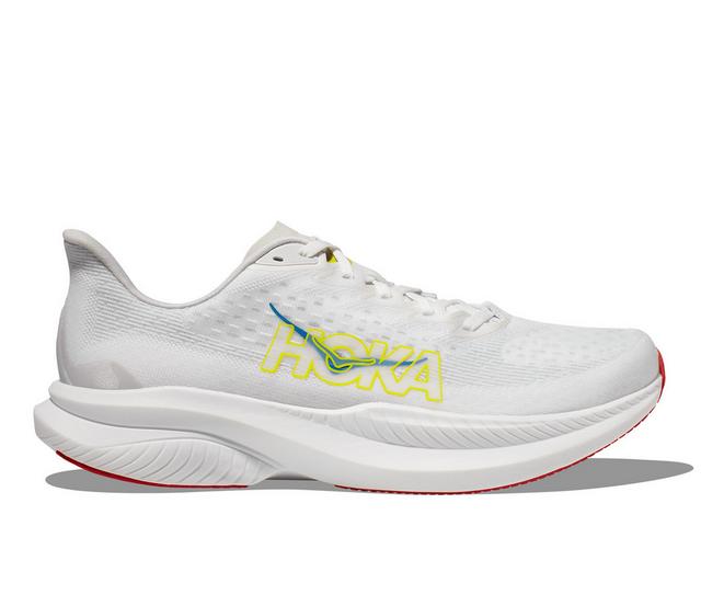 Men's Hoka Mach 6 Running Shoes in White/Nimbus color