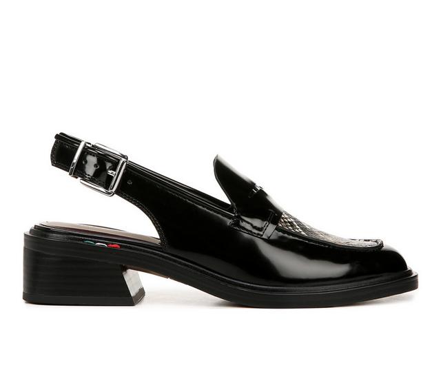Women's Franco Sarto Giada Slingback Heeled Loafers in Grey Snake color